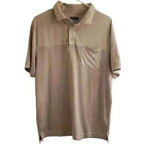 PGA Tour Men's Gray Striped Short Sleeve Performance